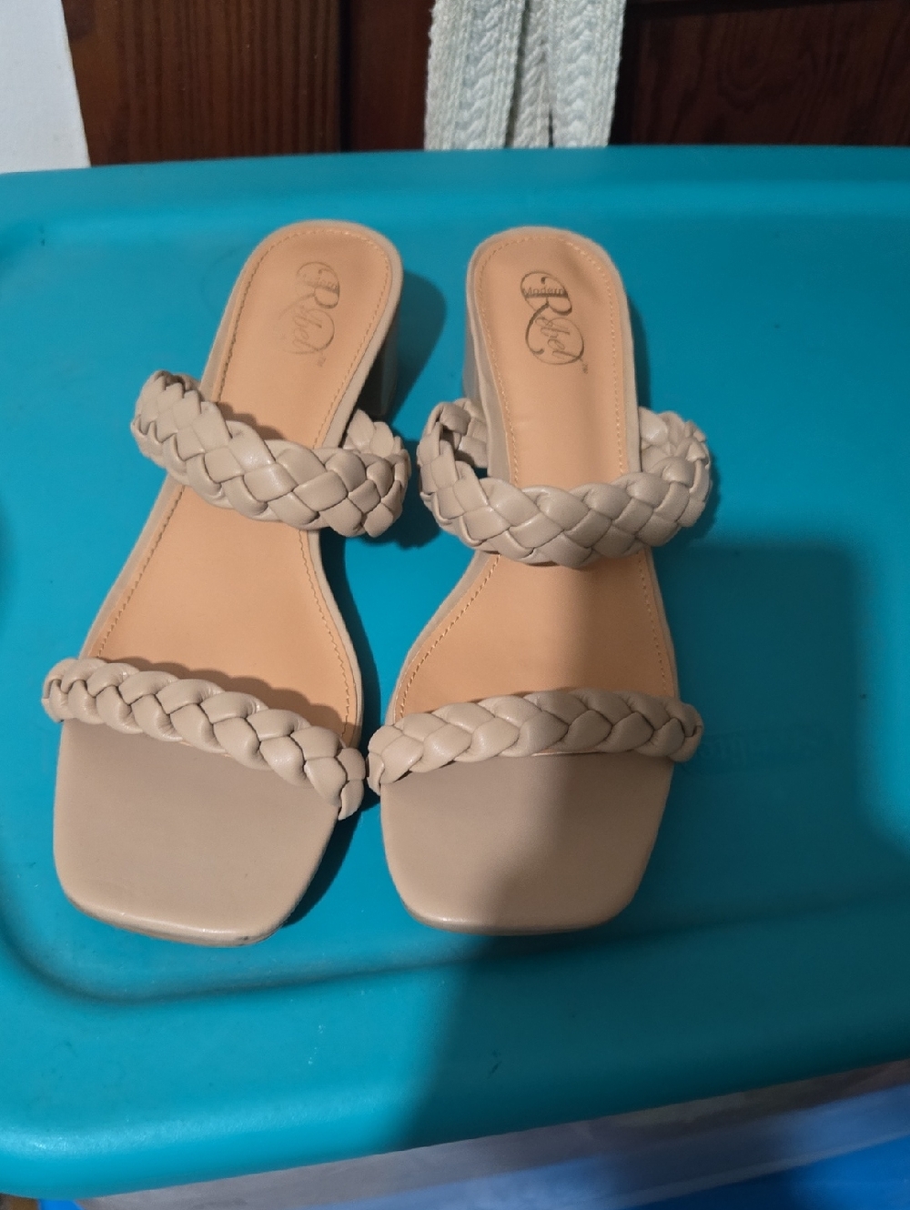 Braided Double-Strap Women's Sandal - Beige